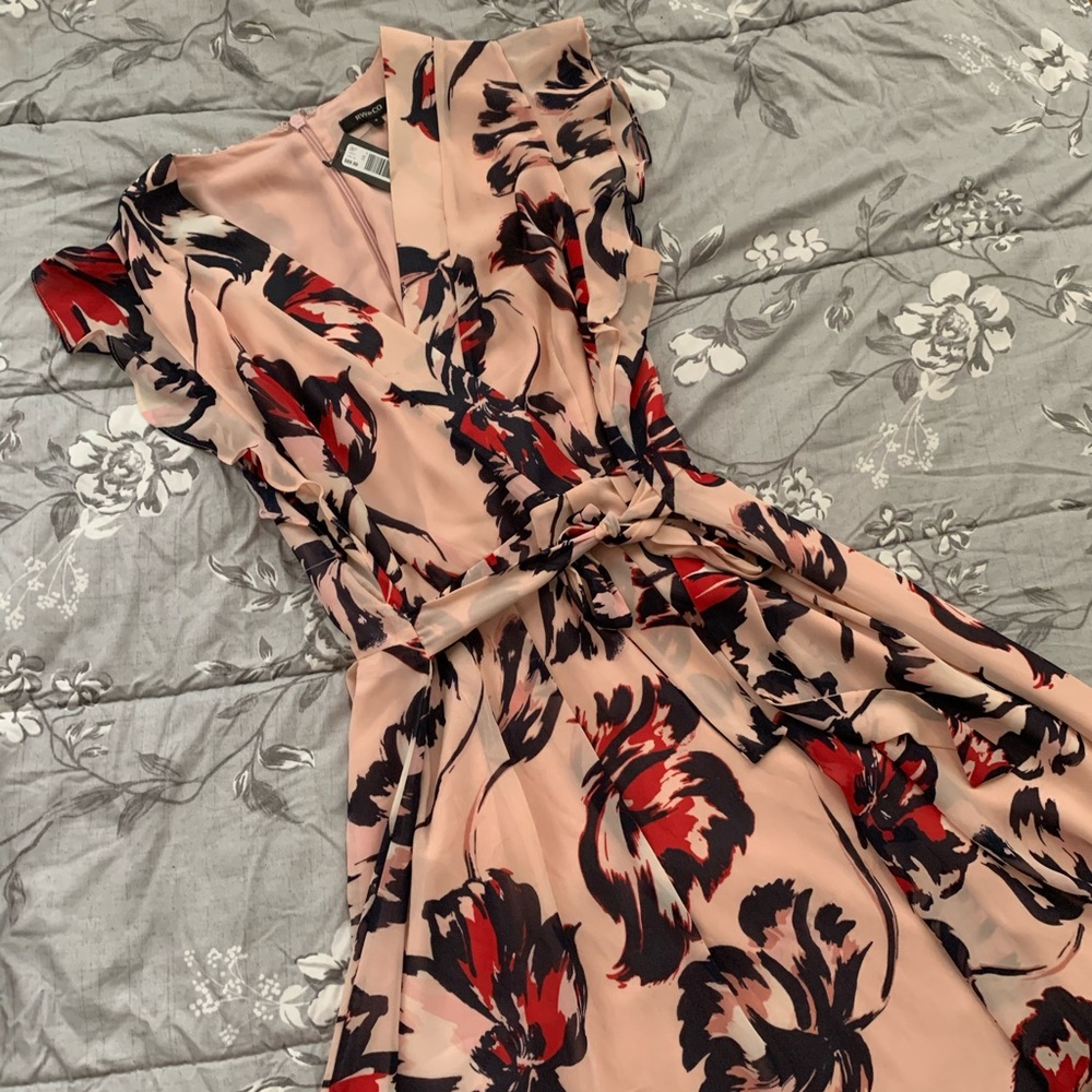 RW&CO Pink Floral Wrap Dress